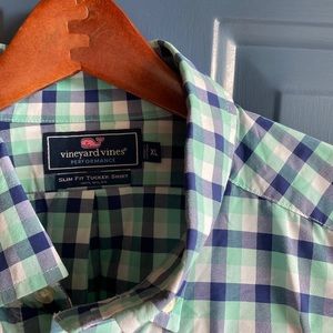 Teal Gingham Vineyard Vines Button Down